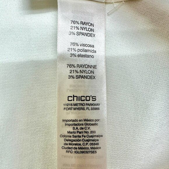 Chicos Size 2.5 Ankle Pants Womens L 14 White Rayon Blend Stretch Comfort Fit - Picture 5 of 8